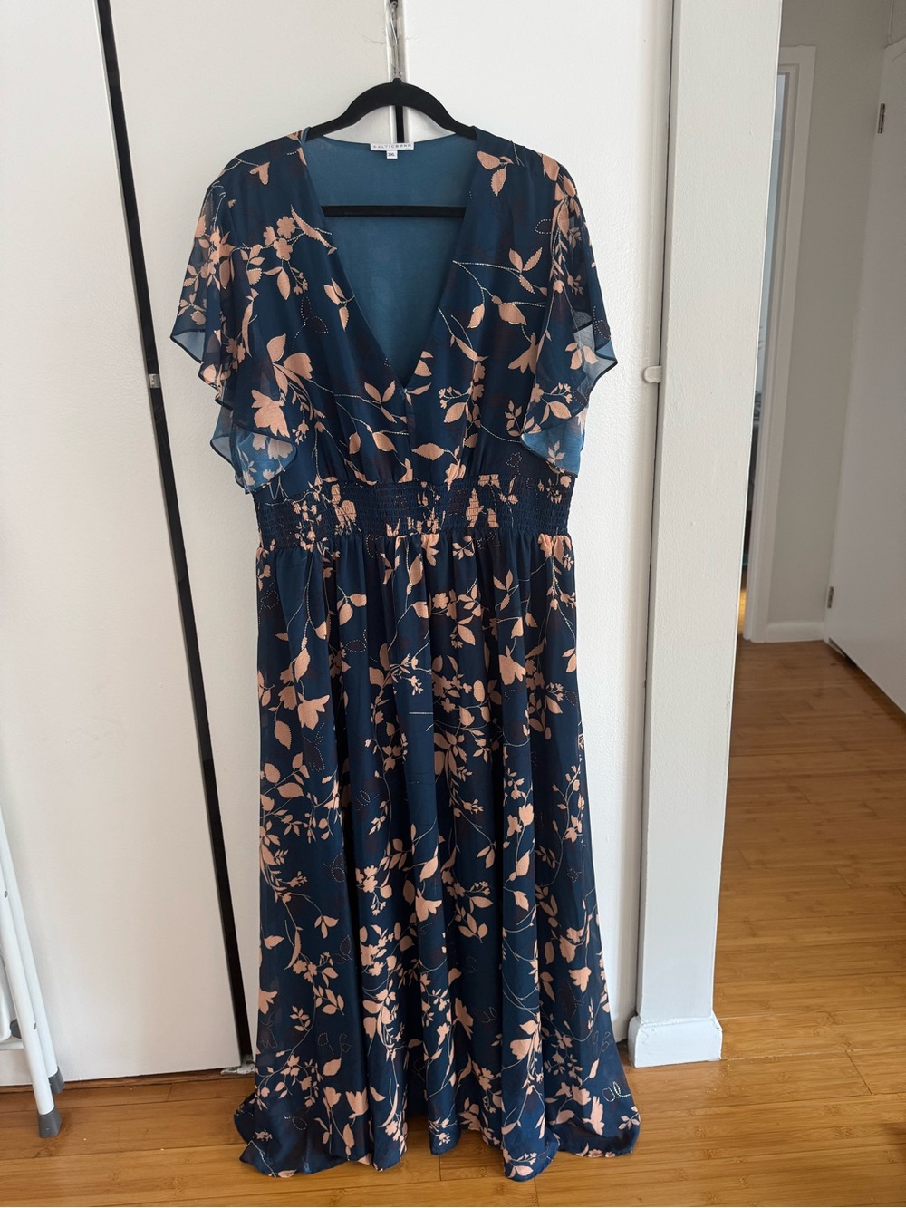 Baltic Born Navy Maxi Dress with Blush Floral Print
